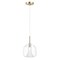 Et2 Deuce 1-Light 6.75" Wide Satin Brass Pendant Light E10044-18SBR - alternate 1